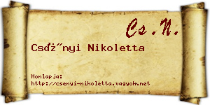 Csényi Nikoletta névjegykártya