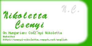 nikoletta csenyi business card